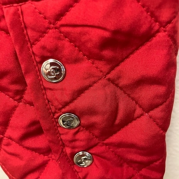 Chico’s Red Quilted Snap Front Leopard Print Lining  Classic Women’s Jacket XL - Picture 8 of 13